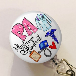 Physician Assistant Badge Reel - Physician Assistant Badge Reel - ID Retractable badge, ID Badge Reel - PA Gift