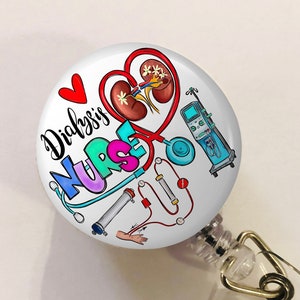 Dialysis Nurse Badge Reel - Dialysis RN Badge Reel - ID Retractable badge, ID Badge Reel - Nurse Gift - Dialysis Nurse Gift