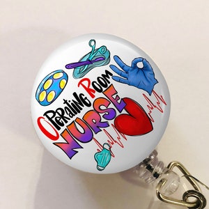 Operating Room Nurse Badge Reel - Scrubs Nurse ID Badge Reel - or Nurse - ID Retractable Badge, ID Badge Reel - or Nurse Gift