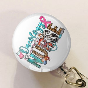 Oncology Nurse Badge Reel - Oncology Rn ID Badge Reel - ID Retractable badge, ID Badge Reel - Oncology Rn Gift - Oncology Nurse