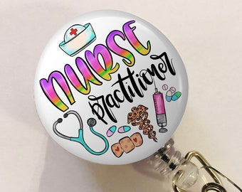 Nurse Practitioner Badge Reel - NP Badge Reel - ID Retractable badge, ID Badge Reel - Nurse Gift - Np Gift