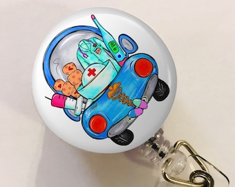 Nurse Truck Badge Reel - Registered Nurse ID Badge Reel - ID Retractable badge, ID Badge Reel - Nurse Gift - Rn Gift