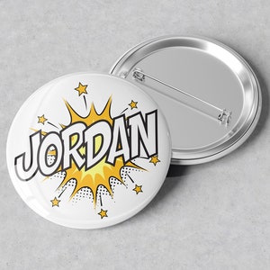 Personalized Name Button Badge - Name Button Pin - Name Badge - Name Pin