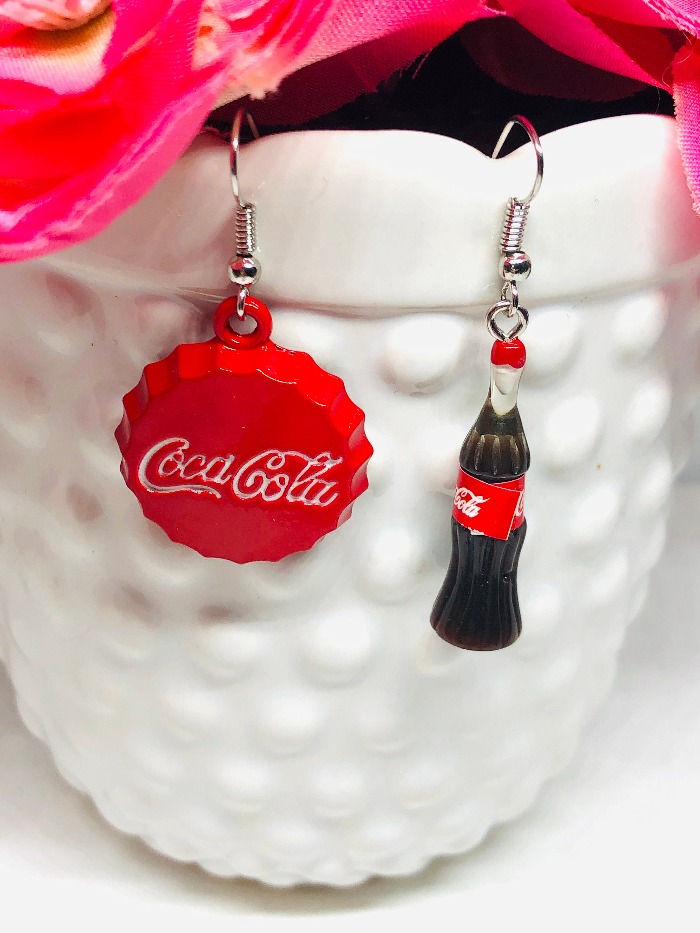 Coca Cola Earrings Food Jewelry Dangle Earrings Fun Etsy