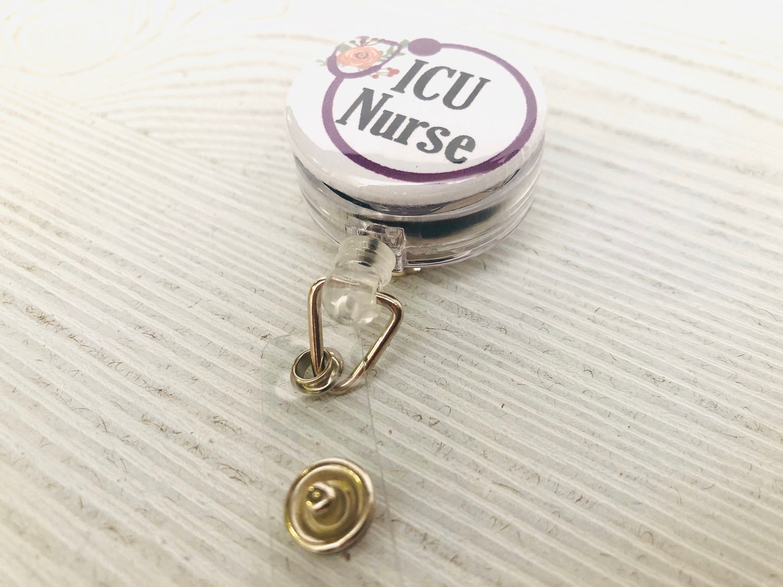 ICU Nurse Badge Reel RN Retractable badge holder ID Badge Etsy