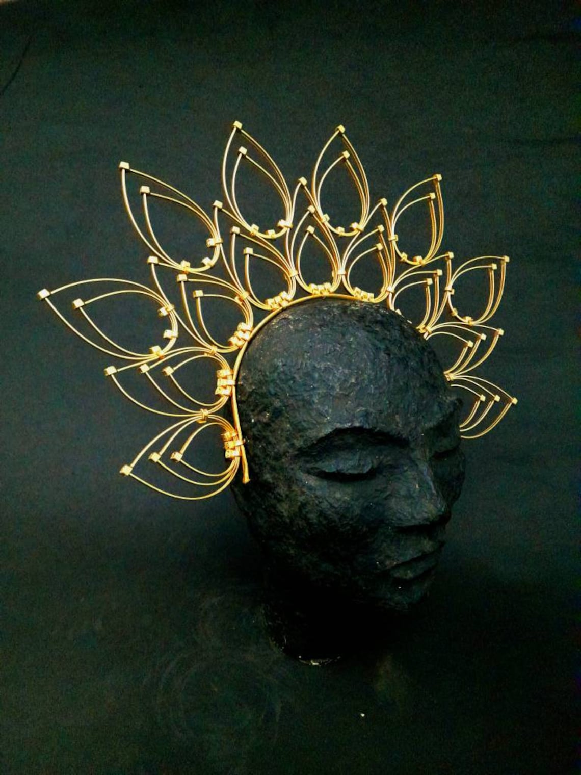 Halo Золотая корона Halo Sunburst Головной убор Золотая тиара - Etsy