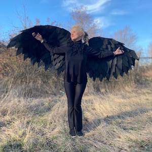 Black Angel Wings Costume, Black Wings, Angel Wings, Cosplay, Halloween Costume