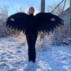 Black Angel Wings Costume Black Wings Angel Wings Cosplay Halloween Costume