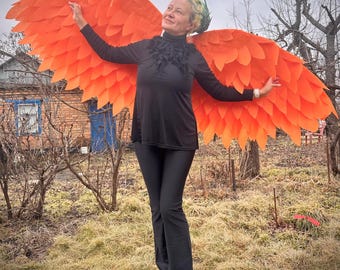 Fire Bird Wings Phoenix Wings Orange Angel Wings Costume