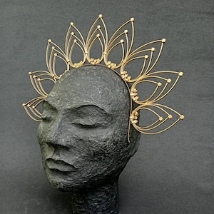 Gold Halo Crown Halo Sunburst Headpiece Gold Tiara