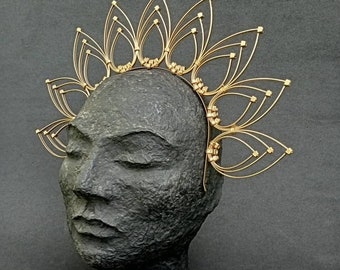 Gold Halo Crown Halo Sunburst Headpiece Gold Tiara