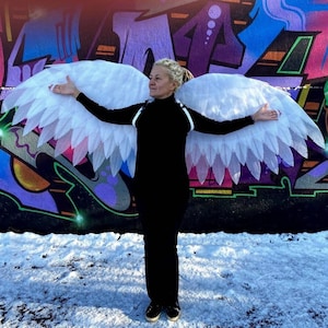 White Angel Wings Costume, White Angel Costume, Big Wings, Moving Wings