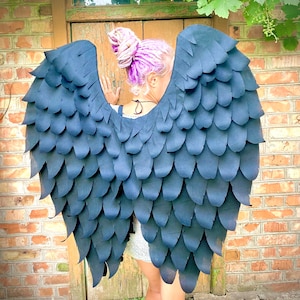 Black Angel Wings Costume Black Wings Angel Wings Cosplay Halloween Costume