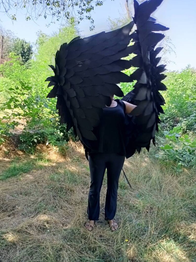 Black Angel Wings Black Wings Costume Angel Wings Cosplay Etsy