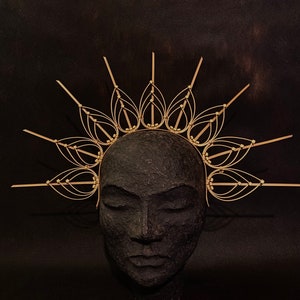 Halo Gold Crown Halo Sunburst Headpiece Gold Tiara