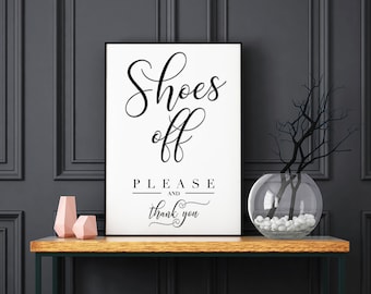 Shoes Off Sign: Modern Entryway Decor (Digital Download)