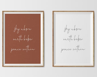 Sky Above Earth Below Print Set: Peaceful Home Decor (Digital Download)
