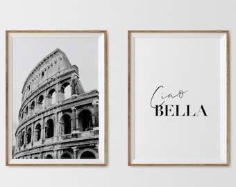 Colosseum & Ciao Bella Print Set: Italian Wall Art (Digital Download)