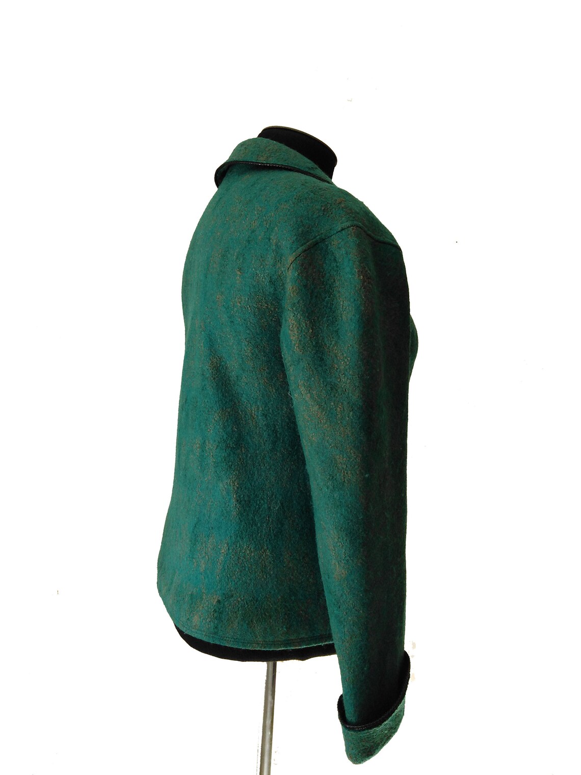 Dark green wool jacket.Green Felt Jacket.Wool handmade jacket Etsy