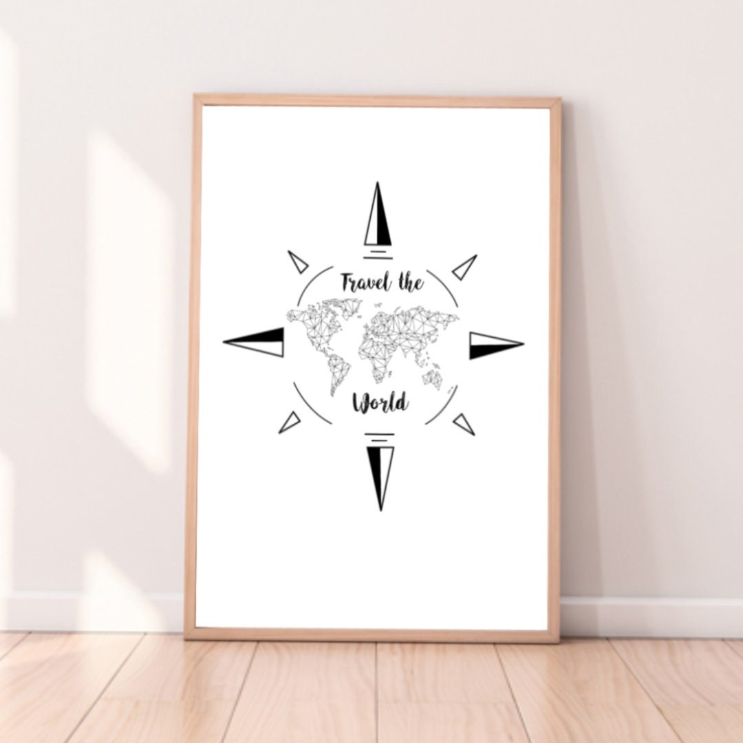 Affiche Voyage, Affiche Illustration Noir et Blanc