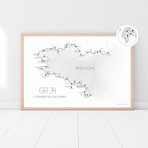 Affiche randonnée GR34 - Sentier des Douaniers
