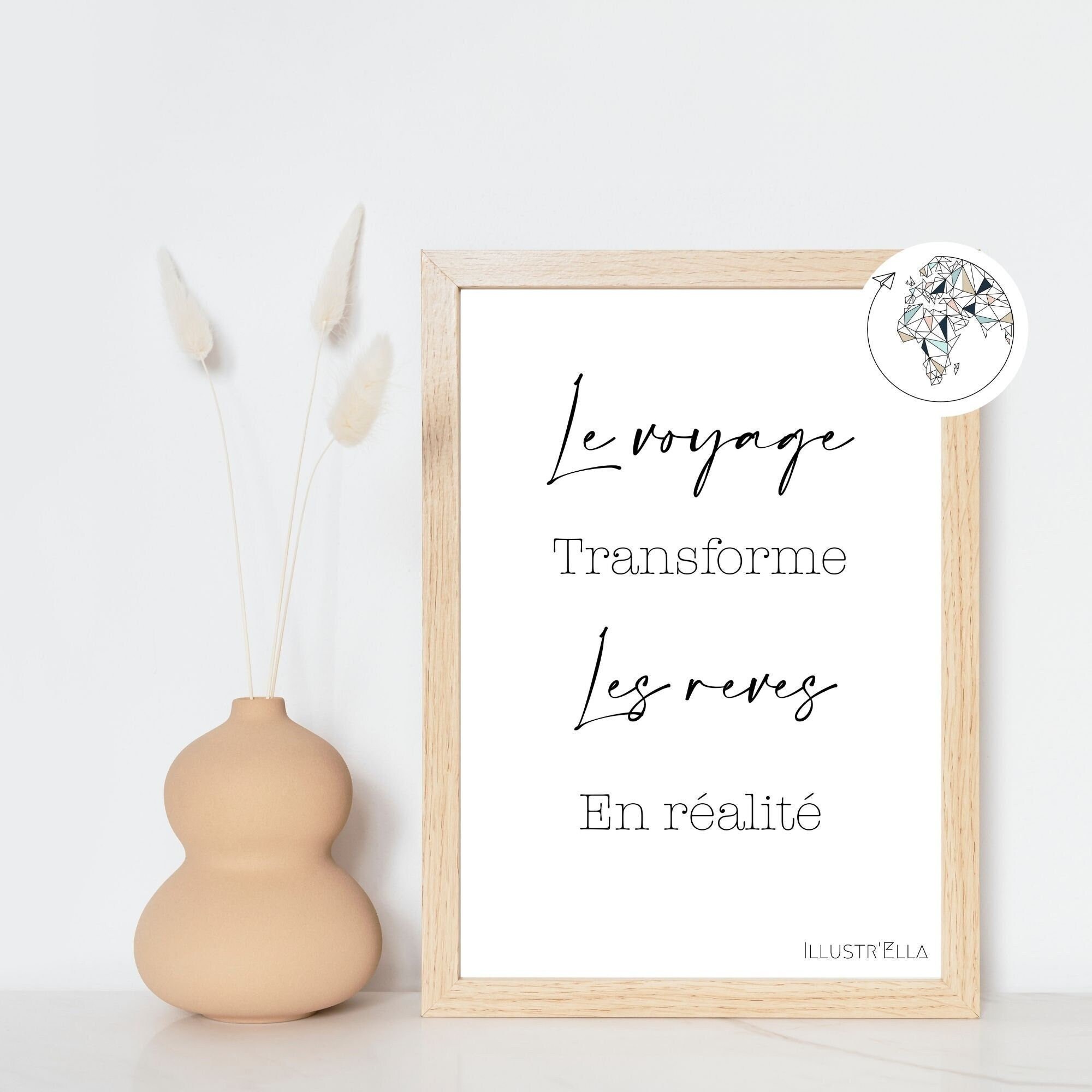 Affiche Voyage, Affiche Citation Affiche Personnalisée Voyage