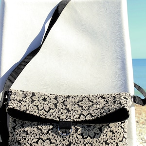 Sac à bandoulière en tissu brocart doux | Motif floral, sac décontracté, sac unique fait main