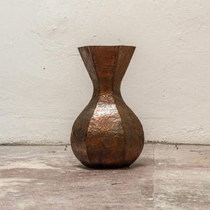 Large Hammered Copper Vase