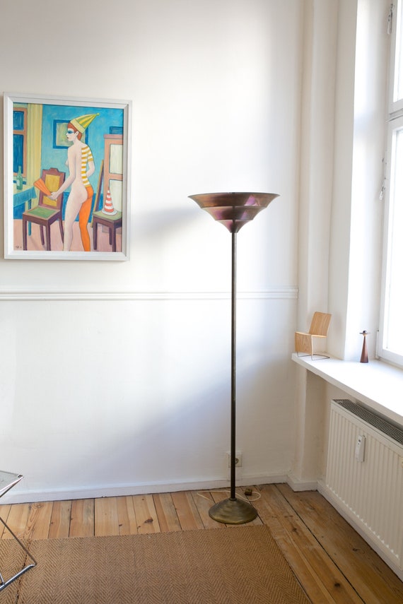 Art Deco Uplight Floor Lamp Brass 1920s 1930s Australia Art Deco Uplight Floor Lamp Brass 1920s, Uplight Floor Lamp Australia