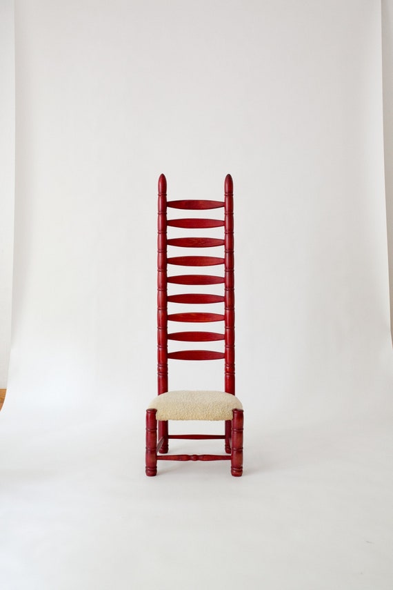 High Back Ladder Chair With Shearling Seating - Etsy Australia