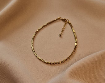 Ankle Bracelet with Hematite, Scorpio and Aries Birth Stone Bracelet, Сharm Bracelet, Boho Anklet, Rope Chain Bracelet for Her