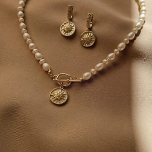 celestial pendant necklace real pearls