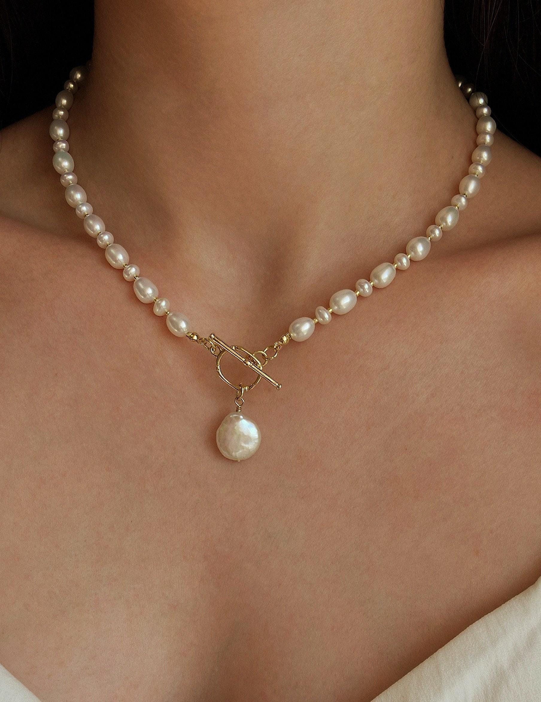 Vintage Baroque Faux Pearl Pendants – 17x29.8mm Dented Glass – New Old Stock (2 Pieces)
