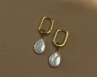 Boucles d'Oreilles Trèfle Doré & Perles Swarovski - France