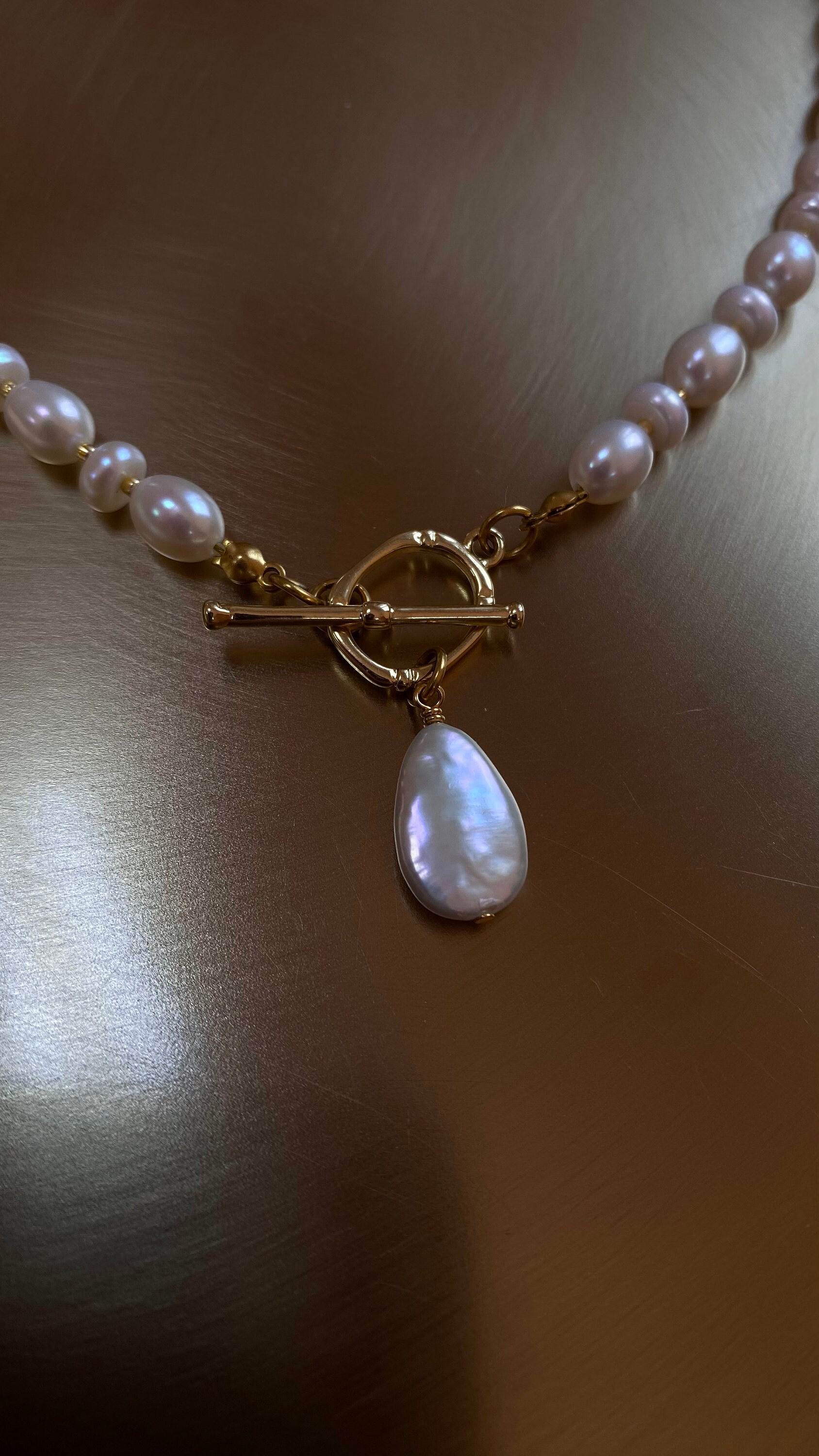 ネックレス・ペンダント Pearl Toggle Necklace #9718 Baroque Pearl Toggle Necklace – Splendid Iris