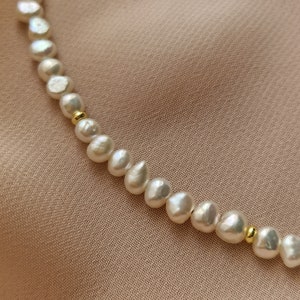 Wedding Bridal pearls choker, Jewelry wedding, White choker, Dainty Tiny Pearl Necklace, Ready for ship image 8