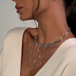 Boho Multi Pendant Chain Necklace