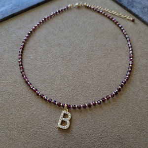 Garnet jewelry, January gemstone, Birthstone gift, Personalized jewelry, Gift for Grandma, Aquarius birthstone, Pisces birthstone image 3