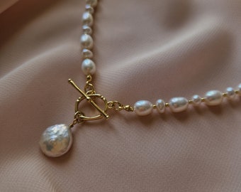 Bijoux de mariée, collier de perles, collier délicat, collier de vraies perles, collier de mariage fait main, prêt à offrir, anniversaire de mariage