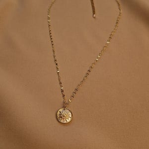 Layered Necklace Set - Pearl Choker and Sun Pendant Long Chain Necklace, Long Gold Earrings with Pearl, Dainty Jewelry for Her Birthday Gift image 9