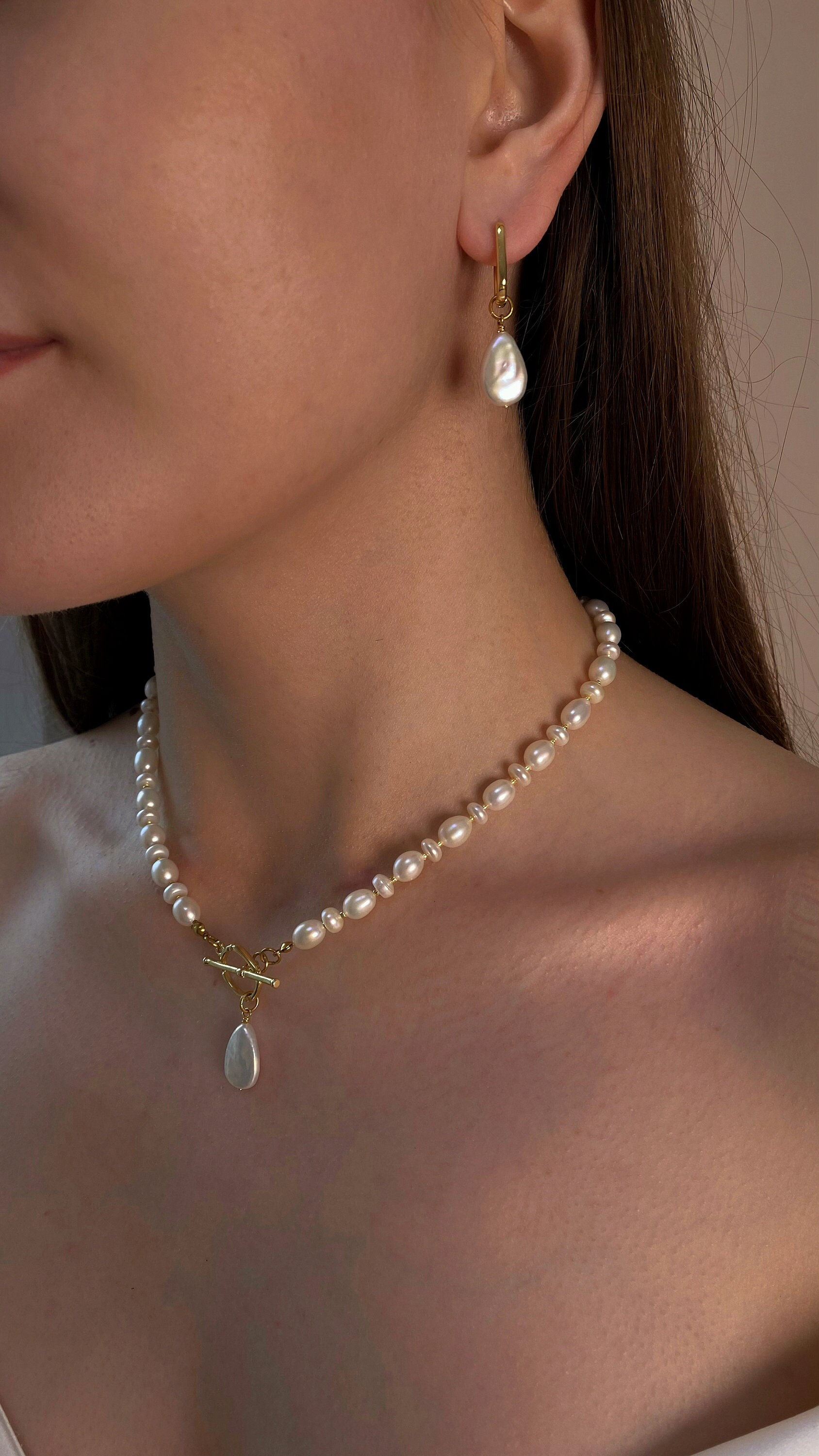 ネックレス・ペンダント Pearl Toggle Necklace #9718 Baroque Pearl Toggle Necklace – Splendid Iris