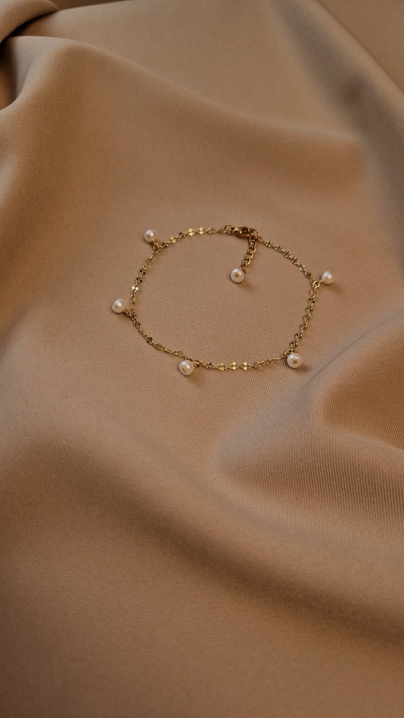 chain pearl anklet