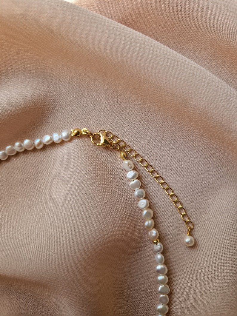 Wedding Bridal pearls choker, Jewelry wedding, White choker, Dainty Tiny Pearl Necklace, Ready for ship image 3