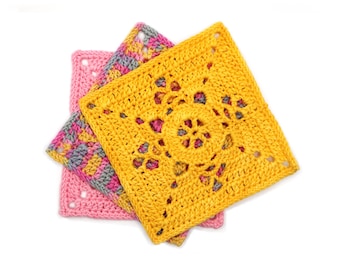 Classic Granny Square Crochet Pattern: Photo Tutorial & Diagram (PDF Download)