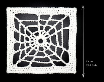 PATTERN Halloween Granny Square - Spiderweb 2 Granny Square - PDF Crochet Pattern with Photo Tutorial and Diagram- Digital download