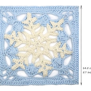 PATTERN Christmas Granny Square - Snowflake Granny Square - PDF Crochet Pattern with Photo Tutorial and Diagram- Digital download