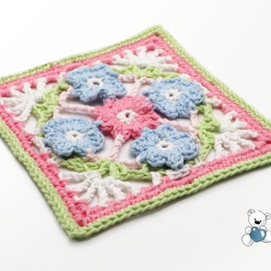 PATTERN Crochet Pastel Granny Square - Granny Square - PDF Crochet Pattern with Photo Tutorial and Diagram- Digital download