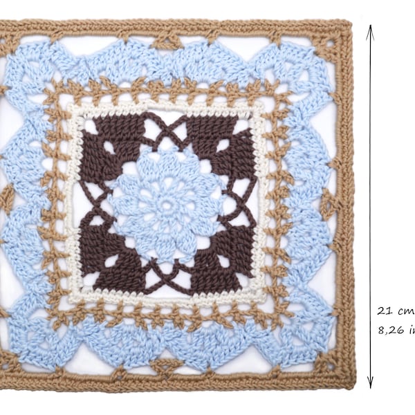 MOTIF carré grand-mère - coeur grand-mère carré - motif au crochet PDF avec tutoriel photo et schéma - grand carré grand-mère - téléchargement numérique