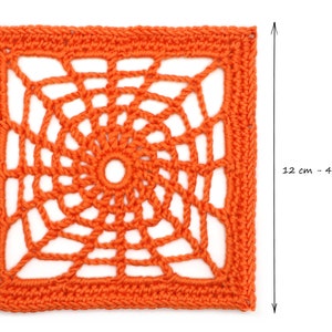 PATTERN Halloween Granny Square - Spiderweb Granny Square - PDF Crochet Pattern with Photo Tutorial and Diagram- Digital download