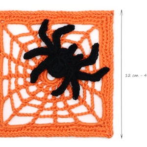 PATTERN Halloween Granny Square - Spiderweb and Spider Granny Square - PDF Crochet Pattern with Photo Tutorial and Diagram- Digital download